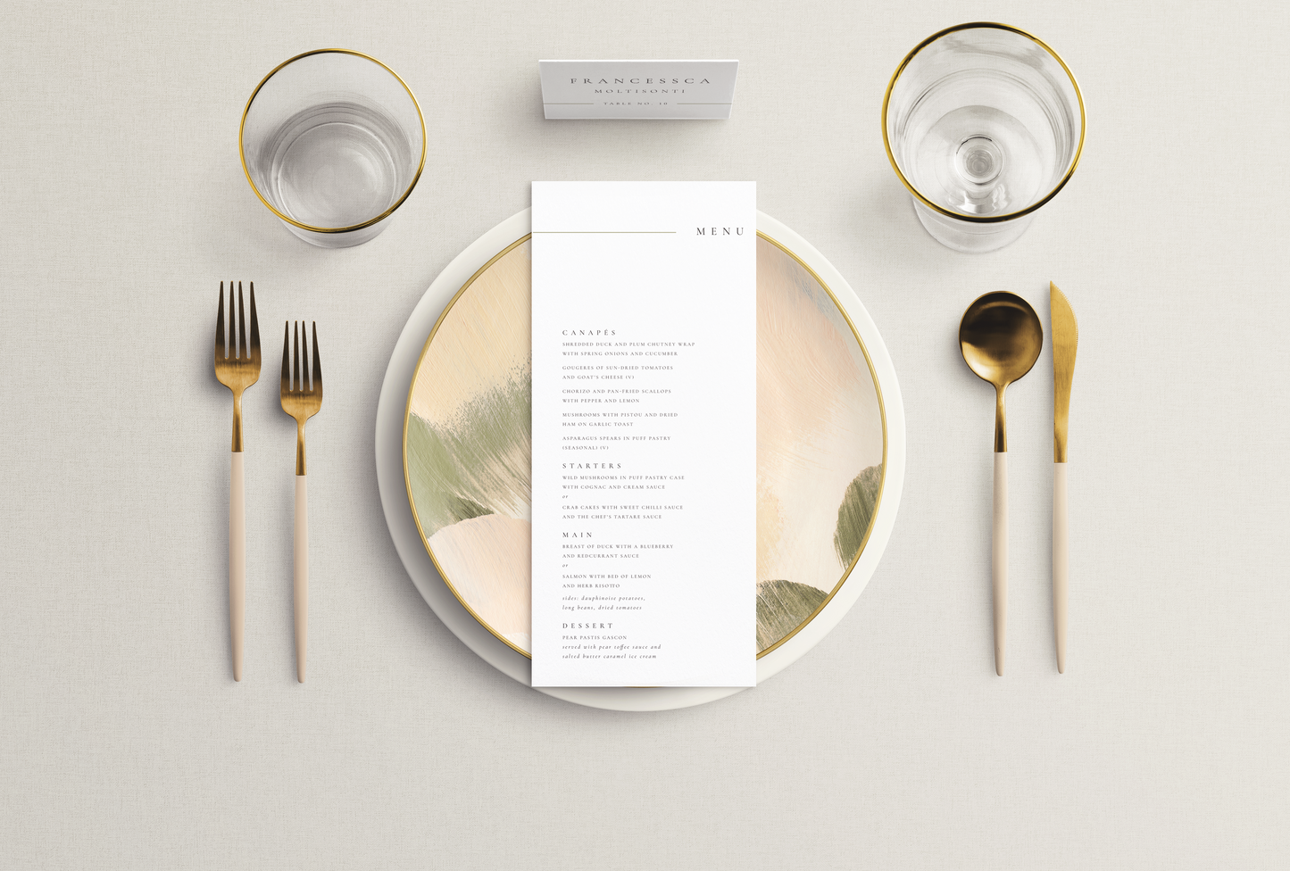 Lined Menu