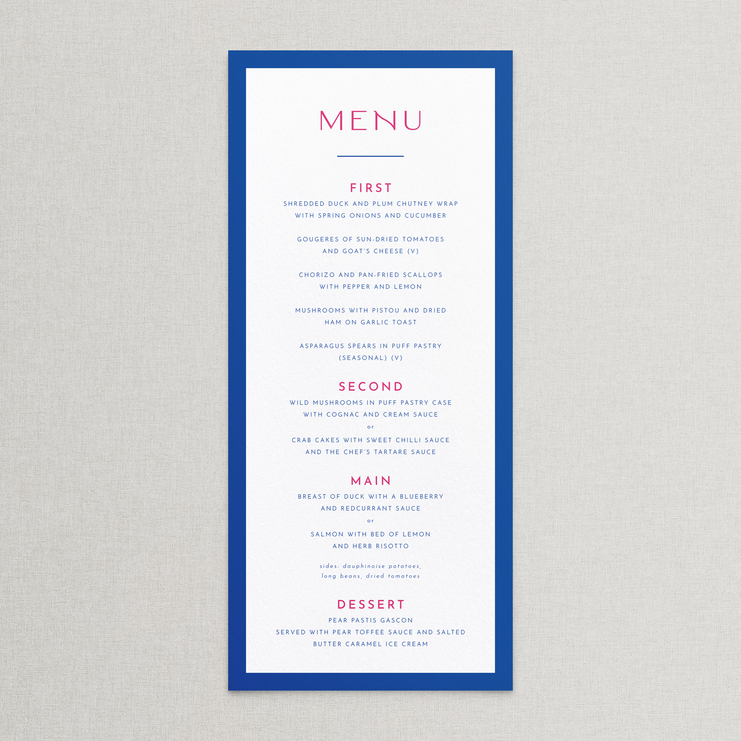 Malibu Menu