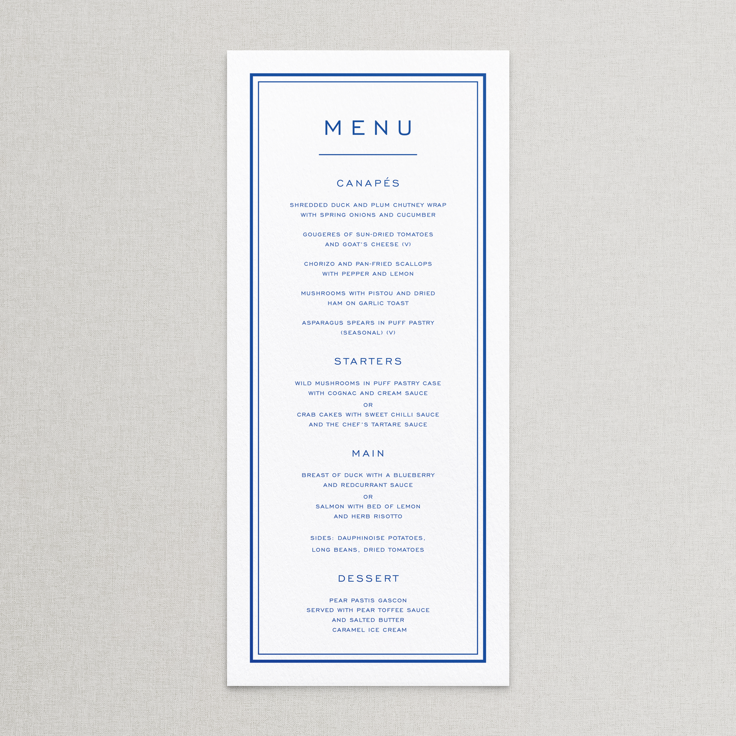 Nantucket Menu