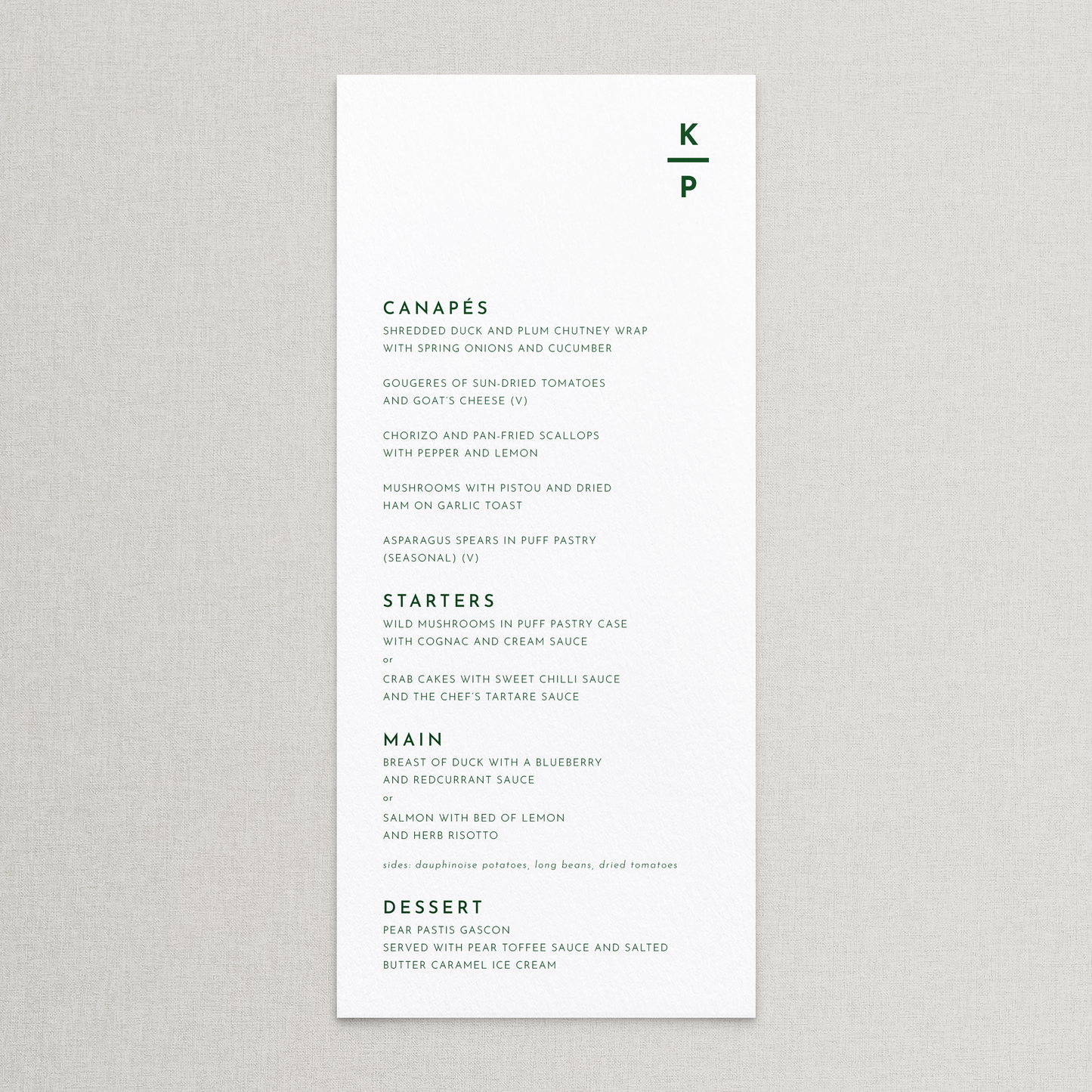 Preppy Menu