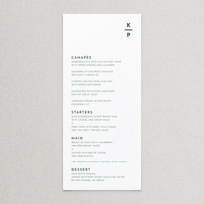 Preppy Menu