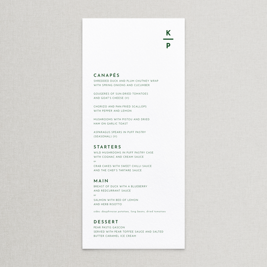 Preppy Menu