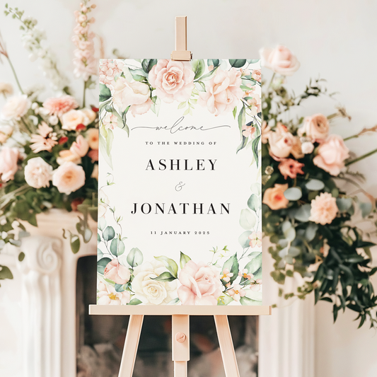 Blush Bouquet Wedding Sign