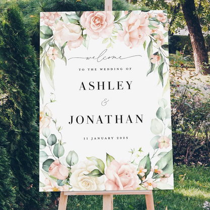 Blush Bouquet Wedding Sign