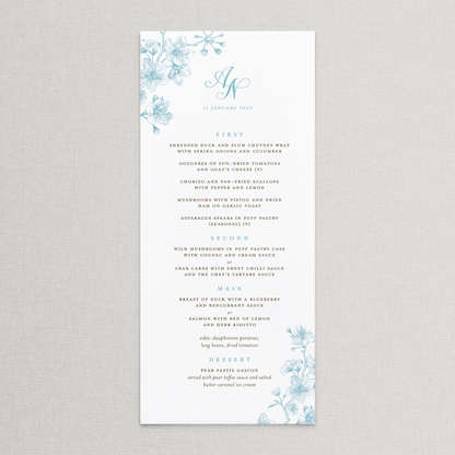 Floral Monogram Menu