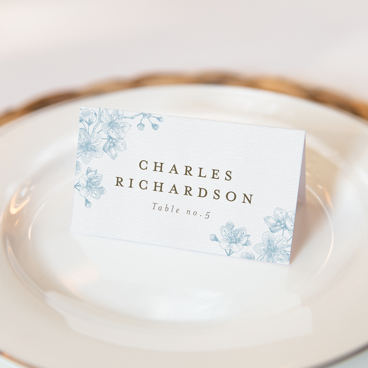 Floral Monogram Place Card