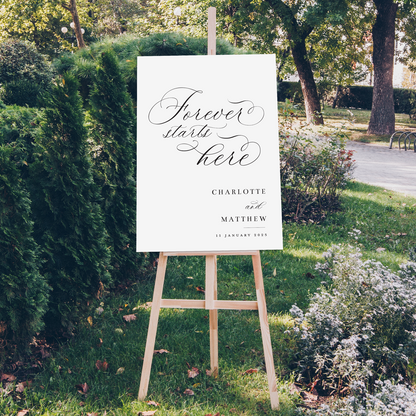 Forever Starts Here Wedding Sign