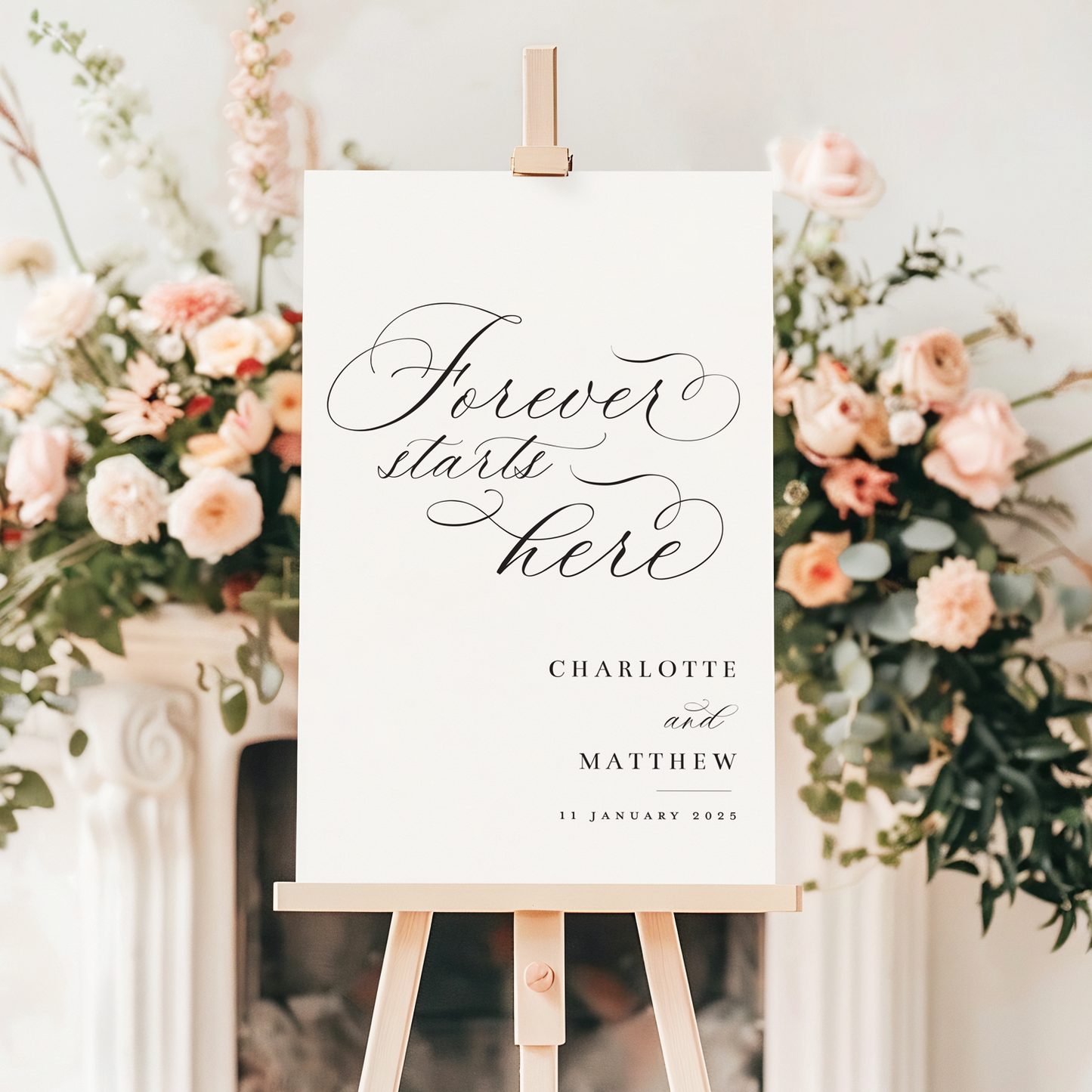 Forever Starts Here Wedding Sign