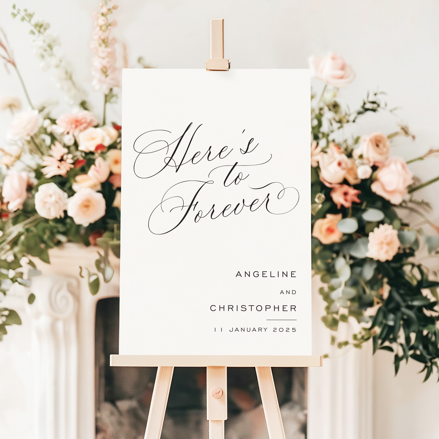 Here's to Forever Wedding Sign