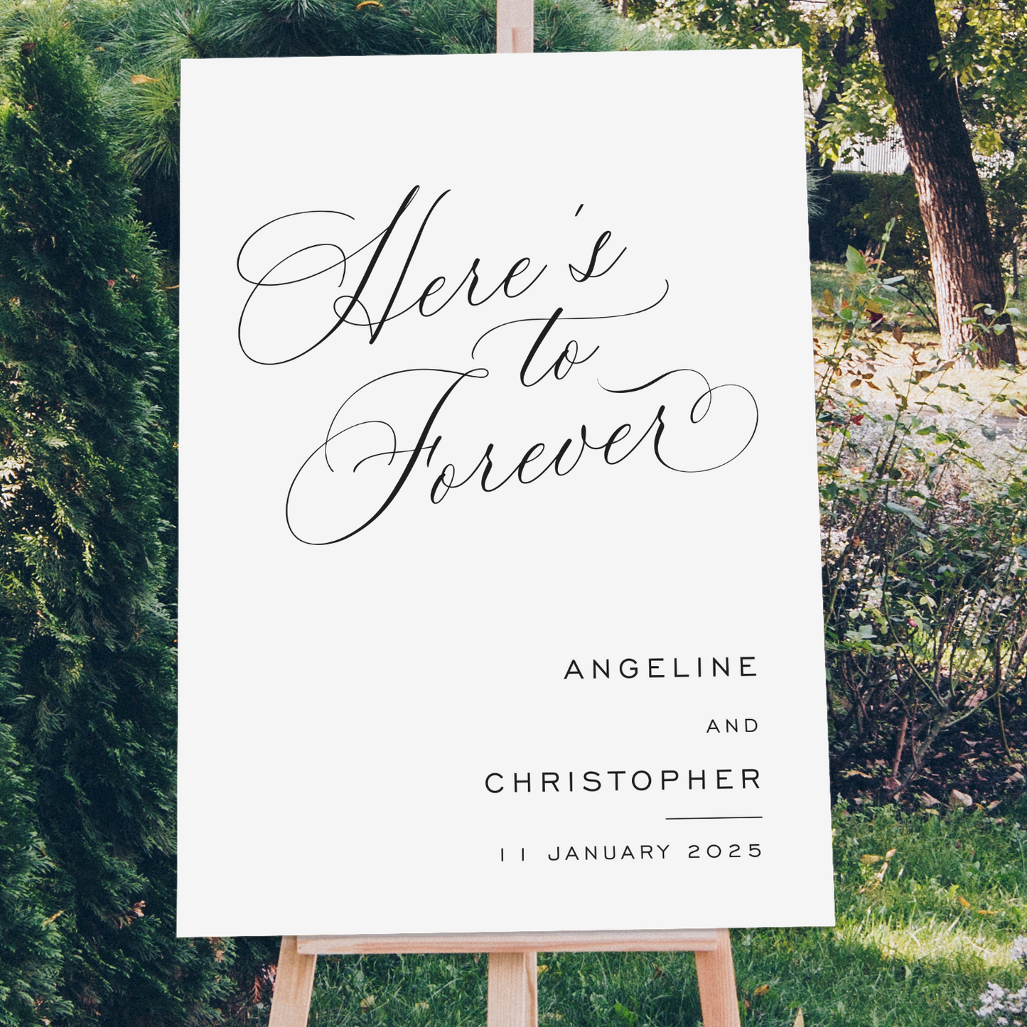 Here's to Forever Wedding Sign