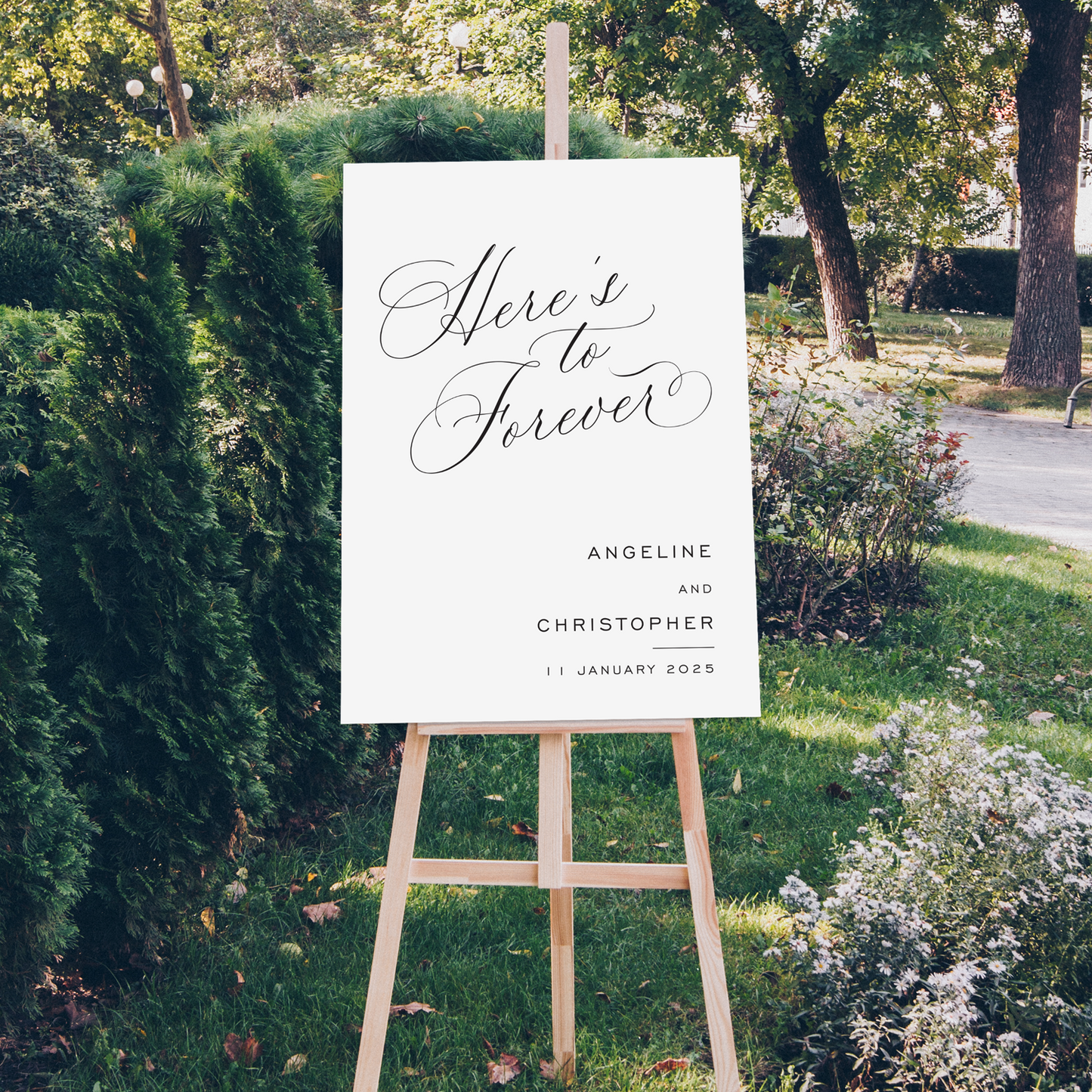 Here's to Forever Wedding Sign