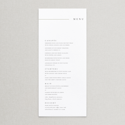 Lined Menu