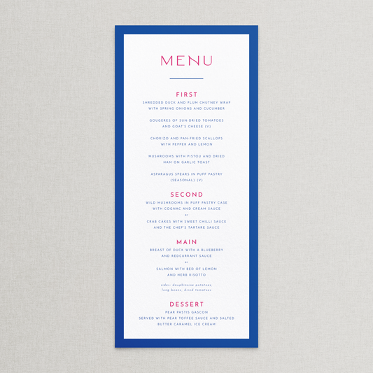 Malibu Menu