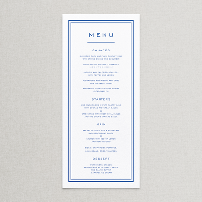 Nantucket Menu