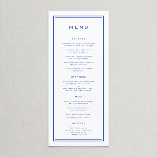 Nantucket Menu