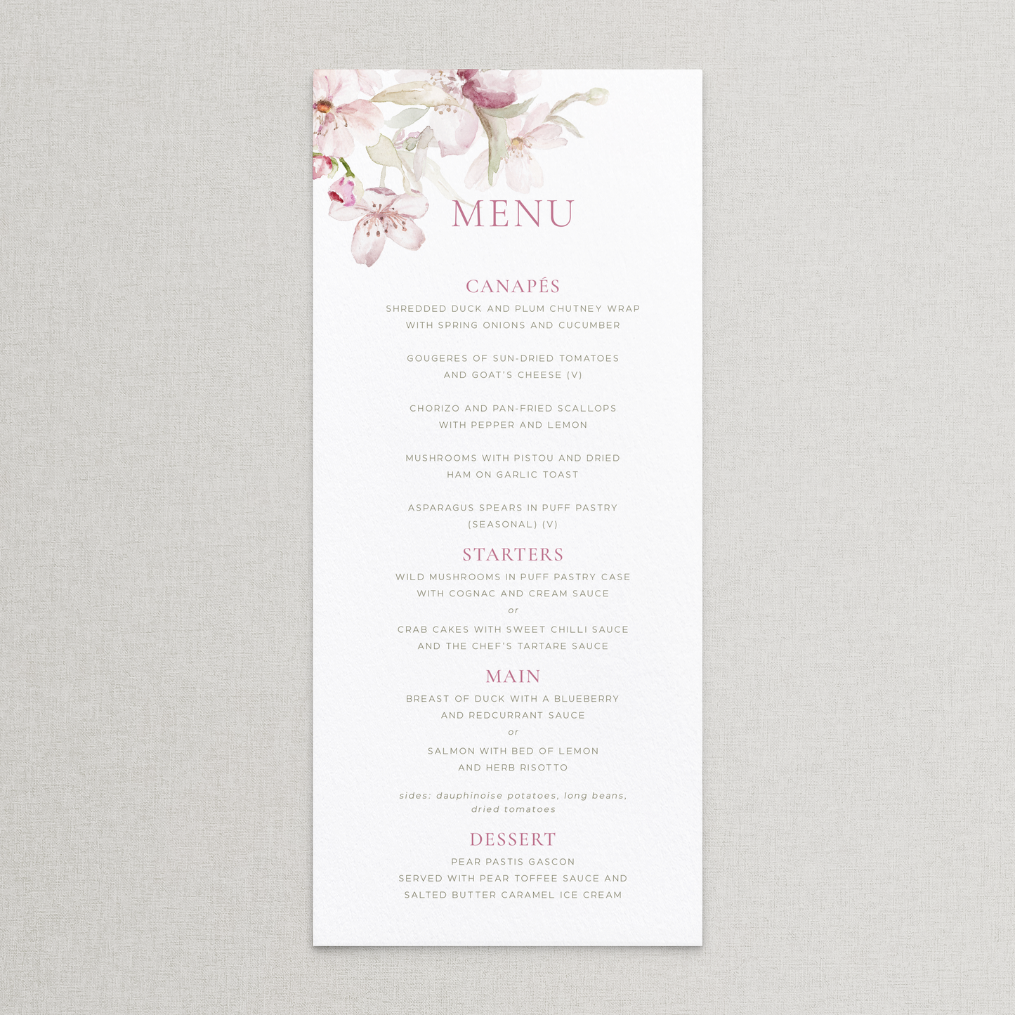 Tenderness Menu