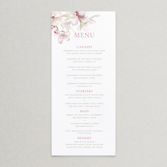 Tenderness Menu