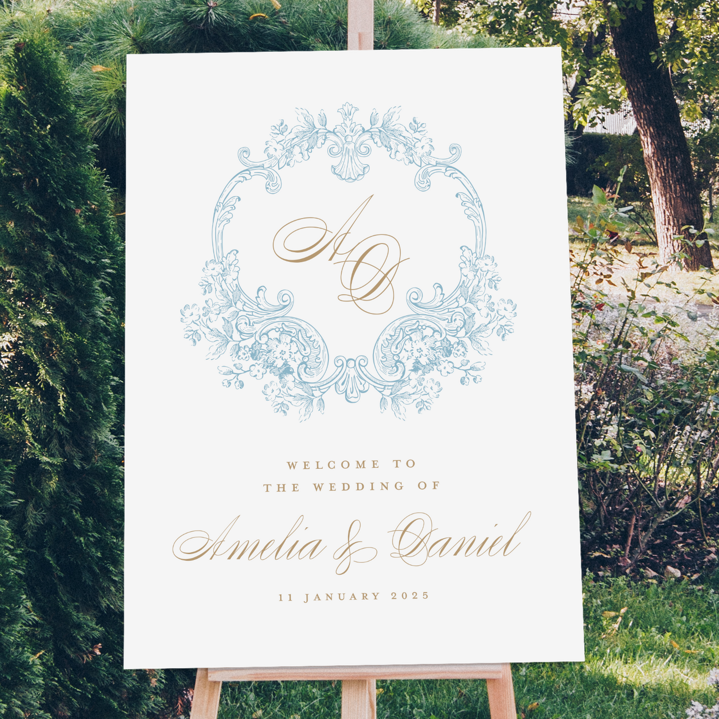 Vintage Crest Wedding Sign