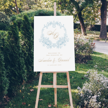 Vintage Crest Wedding Sign